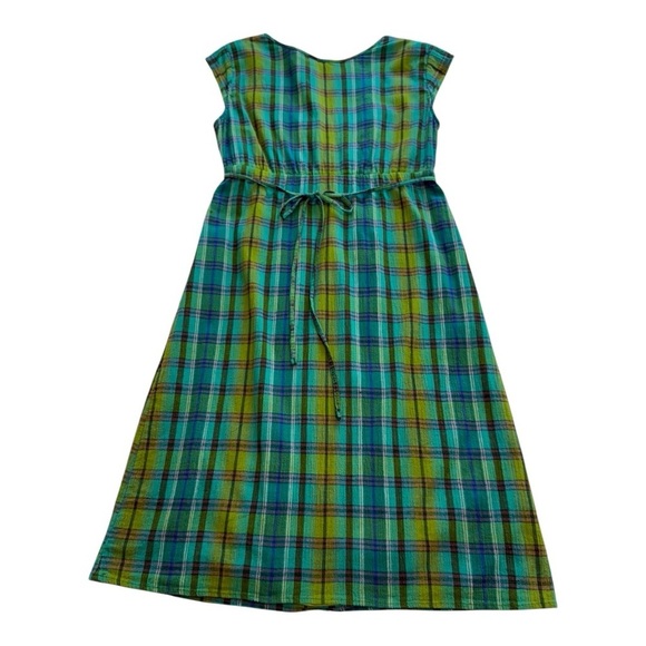 Eddie Bauer Plaid Dress Teal Blue, Green and Purple - Size 6 - Picture 2 of 10
